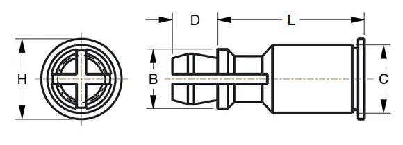 Self-Clinching Spring Top Standoffs - Series CFSSA, CFSSS, CFSSC diagram