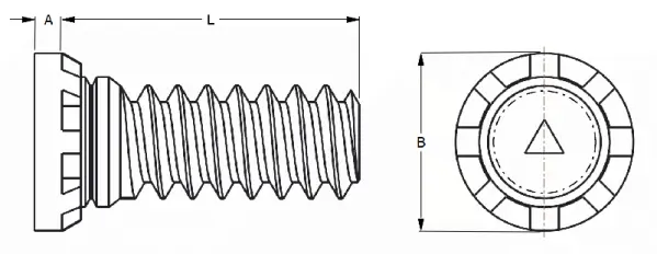 Self-Clinching High Torque Studs - Series HCH, HCHS, HCHB diagram