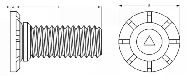 Self-Clinching Wide Head High Torque Studs - Series HCW