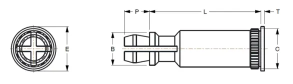 Broaching Spring Top Standoff for PC Boards - Series CFKSSB diagram