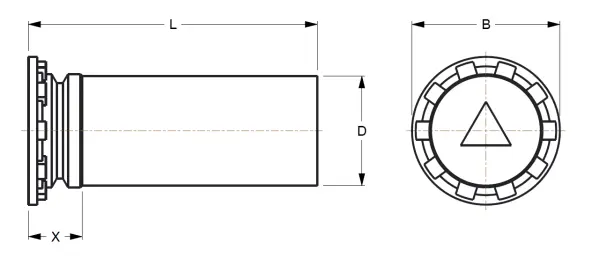 Self-Clinching Pins - Series CH, CHN, CHS, CHA diagram