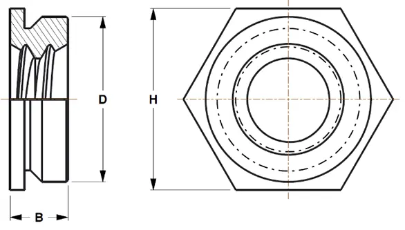 Self-Clinching Flush Nuts</br>  - Series CFL diagram