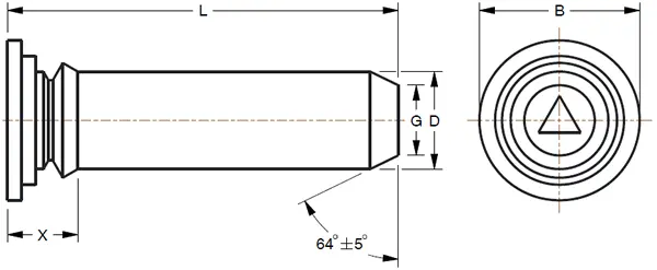 Self-Clinching Tapered Guide Pins - Series CGS diagram
