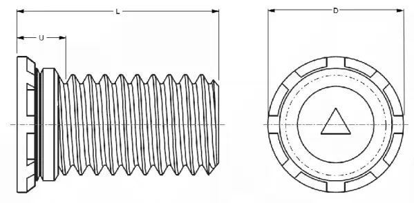 Self-Clinching Close to the Edge Studs - Series CHE, CHES diagram