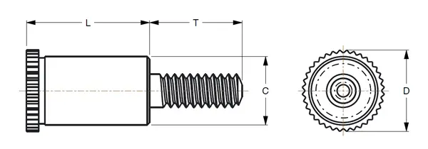 Self-Clinching Male Standoffs - Series CFMS, CFMSS diagram